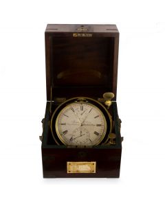 James McCabe Rare Marine Chronometer Eight Days Vintage Brass Silvered Dial