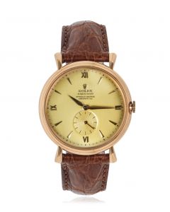 Rolex 18k Rose Gold Rare Chronometer Dial Precision Vintage Men's 4134